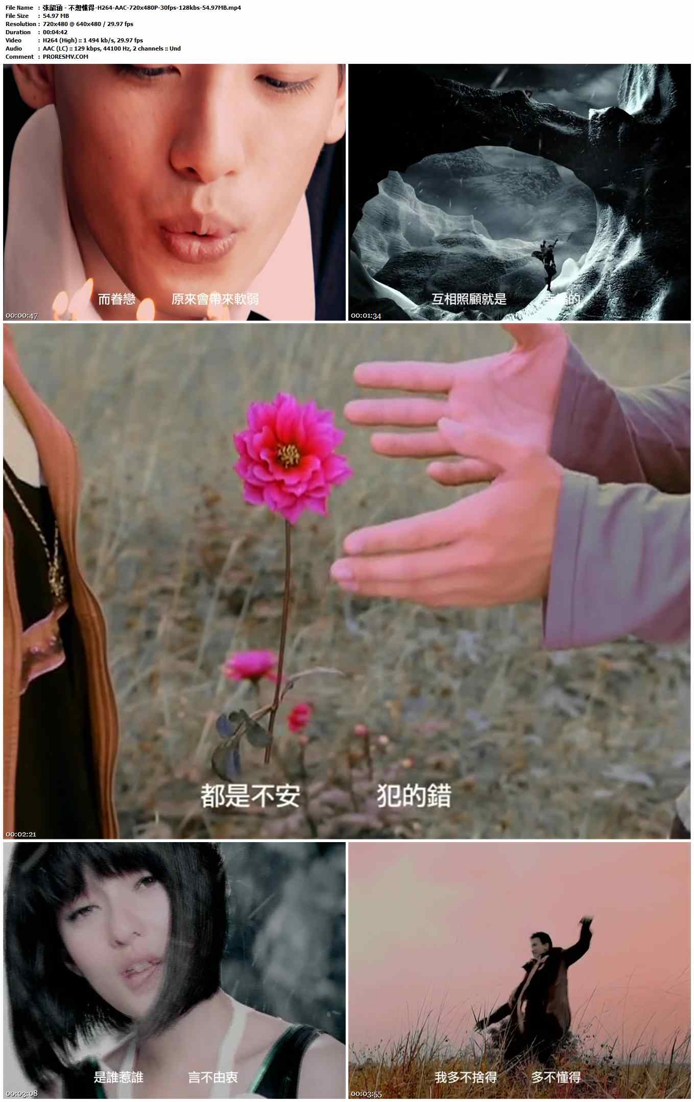 张韶涵 - 不想懂得-H264-AAC-720x480P-30fps-128kbs-54.97MB官方MV_高清MV